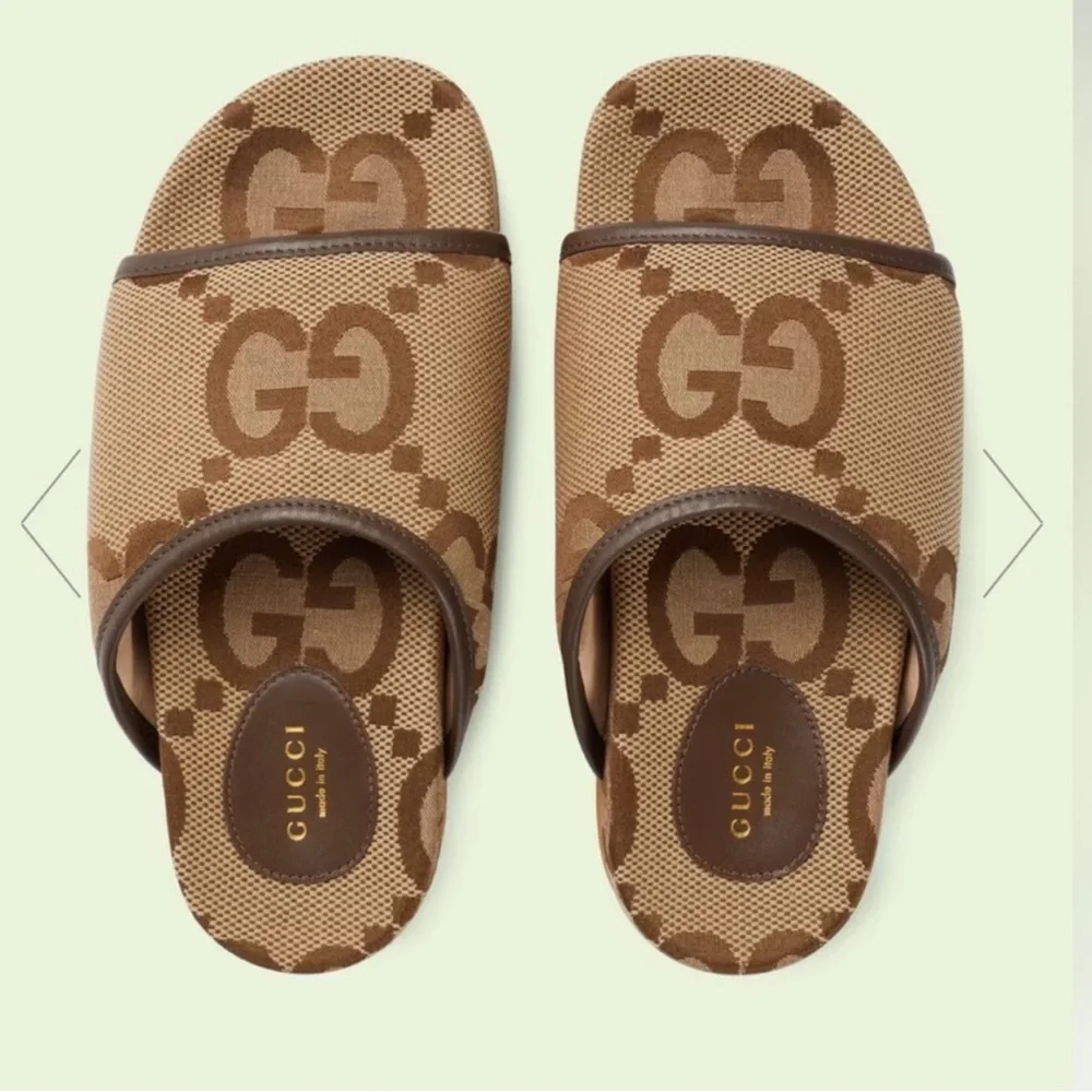SOLD -NEW Gucci jumbo GG logo Angelina platform slides - Picture 3 of 14